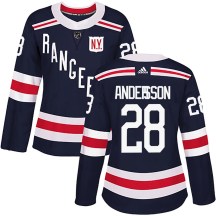 New York Rangers Women's Lias Andersson Adidas Authentic Navy Blue 2018 Winter Classic Home Jersey