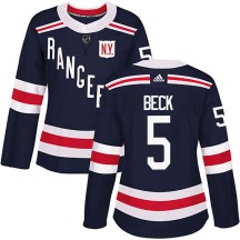 New York Rangers Women's Barry Beck Adidas Authentic Navy Blue 2018 Winter Classic Home Jersey