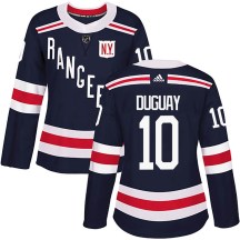 New York Rangers Women's Ron Duguay Adidas Authentic Navy Blue 2018 Winter Classic Home Jersey