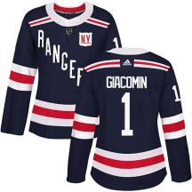 New York Rangers Women's Eddie Giacomin Adidas Authentic Navy Blue 2018 Winter Classic Home Jersey