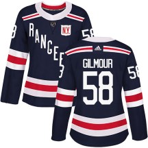 New York Rangers Women's John Gilmour Adidas Authentic Navy Blue 2018 Winter Classic Home Jersey