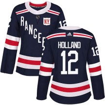New York Rangers Women's Peter Holland Adidas Authentic Navy Blue 2018 Winter Classic Home Jersey
