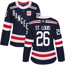 New York Rangers Women's Martin St. Louis Adidas Authentic Navy Blue 2018 Winter Classic Home Jersey