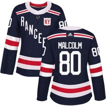 New York Rangers Women's Jeff Malcolm Adidas Authentic Navy Blue 2018 Winter Classic Home Jersey
