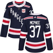 New York Rangers Women's George Mcphee Adidas Authentic Navy Blue 2018 Winter Classic Home Jersey
