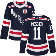 New York Rangers Women's Mark Messier Adidas Authentic Navy Blue 2018 Winter Classic Home Jersey