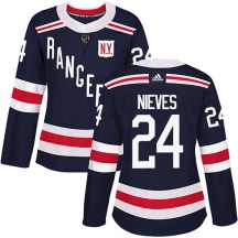 New York Rangers Women's Boo Nieves Adidas Authentic Navy Blue 2018 Winter Classic Home Jersey