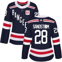 New York Rangers Women's Tomas Sandstrom Adidas Authentic Navy Blue 2018 Winter Classic Home Jersey