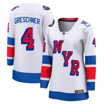 New York Rangers Women's Ron Greschner Fanatics Branded Breakaway White 2024 Stadium Series Jersey