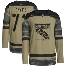 New York Rangers Men's Filip Chytil Adidas Authentic Camo Military Appreciation Practice Jersey