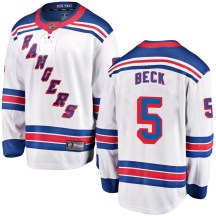 New York Rangers Youth Barry Beck Fanatics Branded Breakaway White Away Jersey