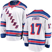 New York Rangers Youth Jesper Fast Fanatics Branded Breakaway White Away Jersey