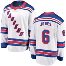 New York Rangers Youth Zac Jones Fanatics Branded Breakaway White Away Jersey
