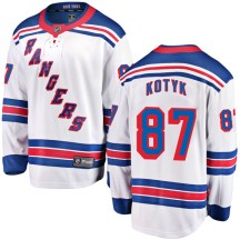 New York Rangers Youth Brenden Kotyk Fanatics Branded Breakaway White Away Jersey