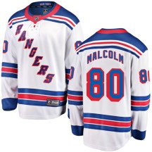New York Rangers Youth Jeff Malcolm Fanatics Branded Breakaway White Away Jersey