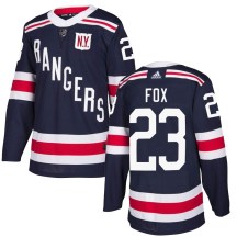 New York Rangers Youth Adam Fox Adidas Authentic Navy Blue 2018 Winter Classic Home Jersey