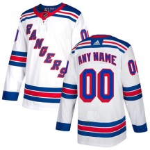 New York Rangers Men's Custom Adidas Premier White Away Jersey