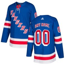 New York Rangers Youth Custom Adidas Authentic Royal Blue Home Jersey