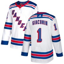 New York Rangers Youth Eddie Giacomin Adidas Authentic White Away Jersey
