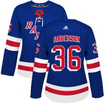 New York Rangers Women's Glenn Anderson Adidas Authentic Royal Blue Home Jersey