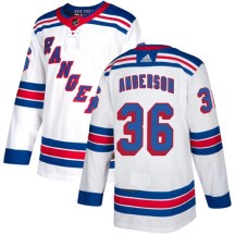 New York Rangers Youth Glenn Anderson Adidas Authentic White Away Jersey