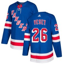 New York Rangers Youth Jimmy Vesey Adidas Authentic Royal Blue Home Jersey
