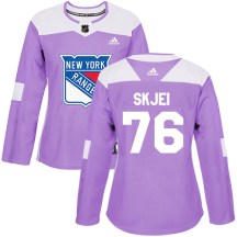 New York Rangers Women's Brady Skjei Adidas Authentic Purple Fights Cancer Practice Jersey
