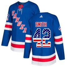 New York Rangers Men's Brendan Smith Adidas Authentic Royal Blue USA Flag Fashion Jersey