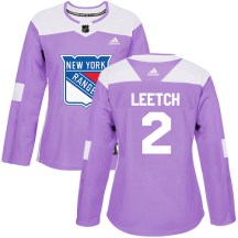 New York Rangers Women's Brian Leetch Adidas Authentic Purple Fights Cancer Practice Jersey