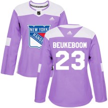 New York Rangers Women's Jeff Beukeboom Adidas Authentic Purple Fights Cancer Practice Jersey
