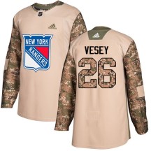 New York Rangers Men's Jimmy Vesey Adidas Authentic Camo Veterans Day Practice Jersey