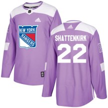 New York Rangers Men's Kevin Shattenkirk Adidas Authentic Purple Fights Cancer Practice Jersey