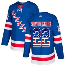 New York Rangers Youth Kevin Shattenkirk Adidas Authentic Royal Blue USA Flag Fashion Jersey