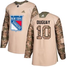 New York Rangers Youth Ron Duguay Adidas Authentic Camo Veterans Day Practice Jersey