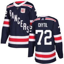 New York Rangers Youth Filip Chytil Adidas Authentic Navy Blue 2018 Winter Classic Jersey