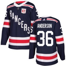 New York Rangers Youth Glenn Anderson Adidas Authentic Navy Blue 2018 Winter Classic Jersey