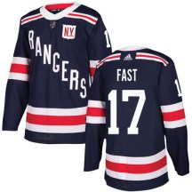 New York Rangers Youth Jesper Fast Adidas Authentic Navy Blue 2018 Winter Classic Jersey