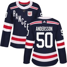 New York Rangers Women's Lias Andersson Adidas Authentic Navy Blue 2018 Winter Classic Jersey