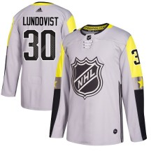 New York Rangers Youth Henrik Lundqvist Adidas Authentic Gray 2018 All-Star Metro Division Jersey